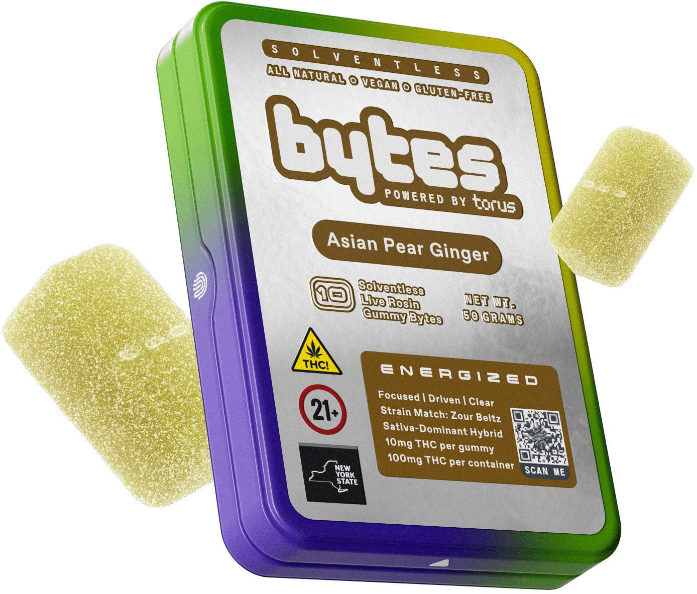 Bytes Edible Gummies Asian Pear Ginger Rosin