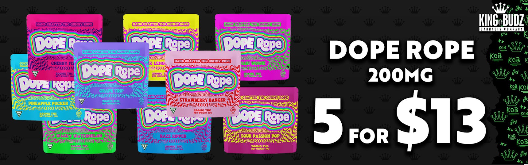 Dope Rope 200mg Gummy - 5/$13