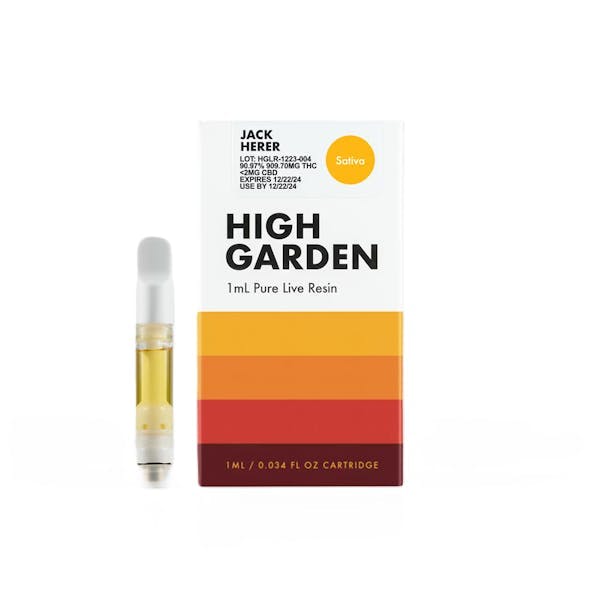 High Garden Jack Herer | Live Resin Cart | 1ml — High Garden cannabis product at ZenZest
