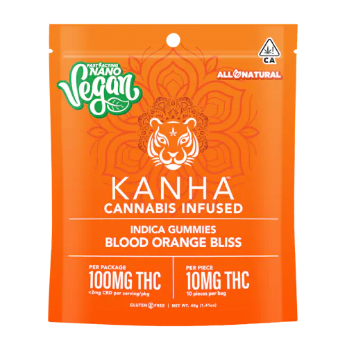 Kanha – Nano – Blood Orange Bliss – Indica – Gummy – 10ct – 100mg-1