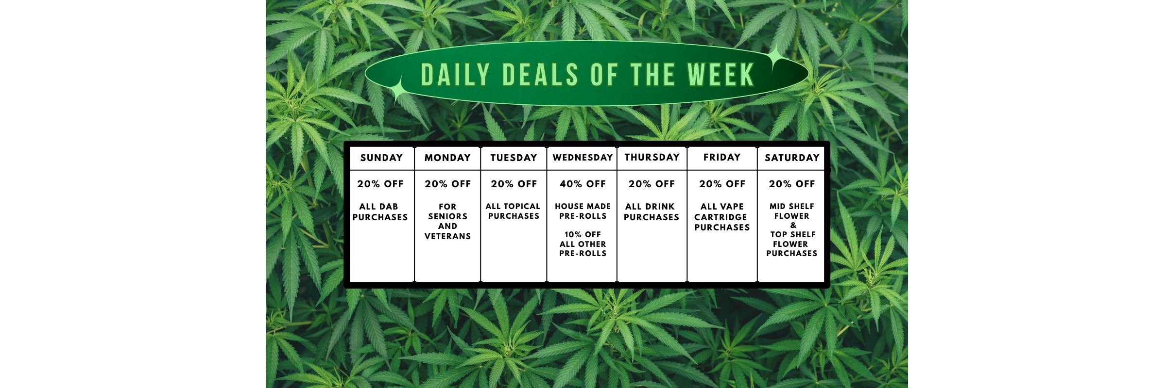 A NEW SPECIAL EVERY DAY OF THE WEEK