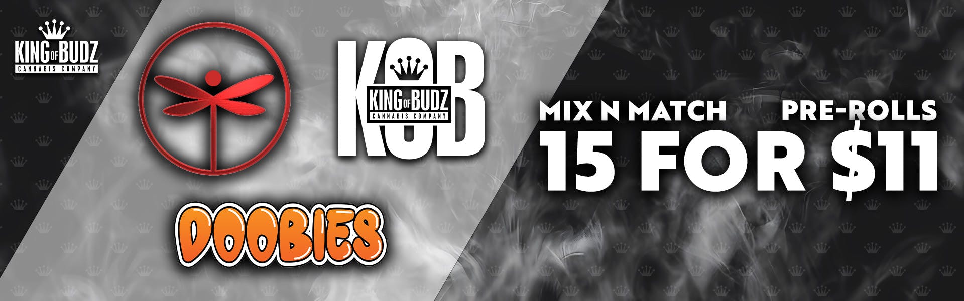 KOB Doobies AND Dragonfly - 1g Preroll - Mix AND Match - 15/$11