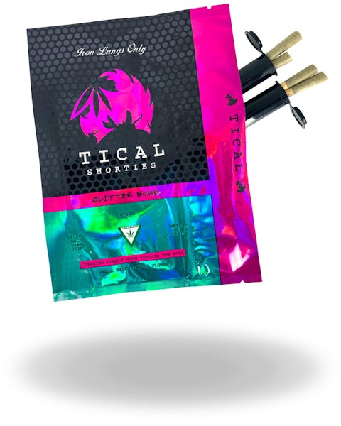 Product: Glorious Cannabis Co. x TICAL | Glitter Bomb Bubble Hash Infused Pre-Roll 4pk | 2g