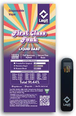 Product: First Class Funk | Cured Resin Disposable | Legit Labs