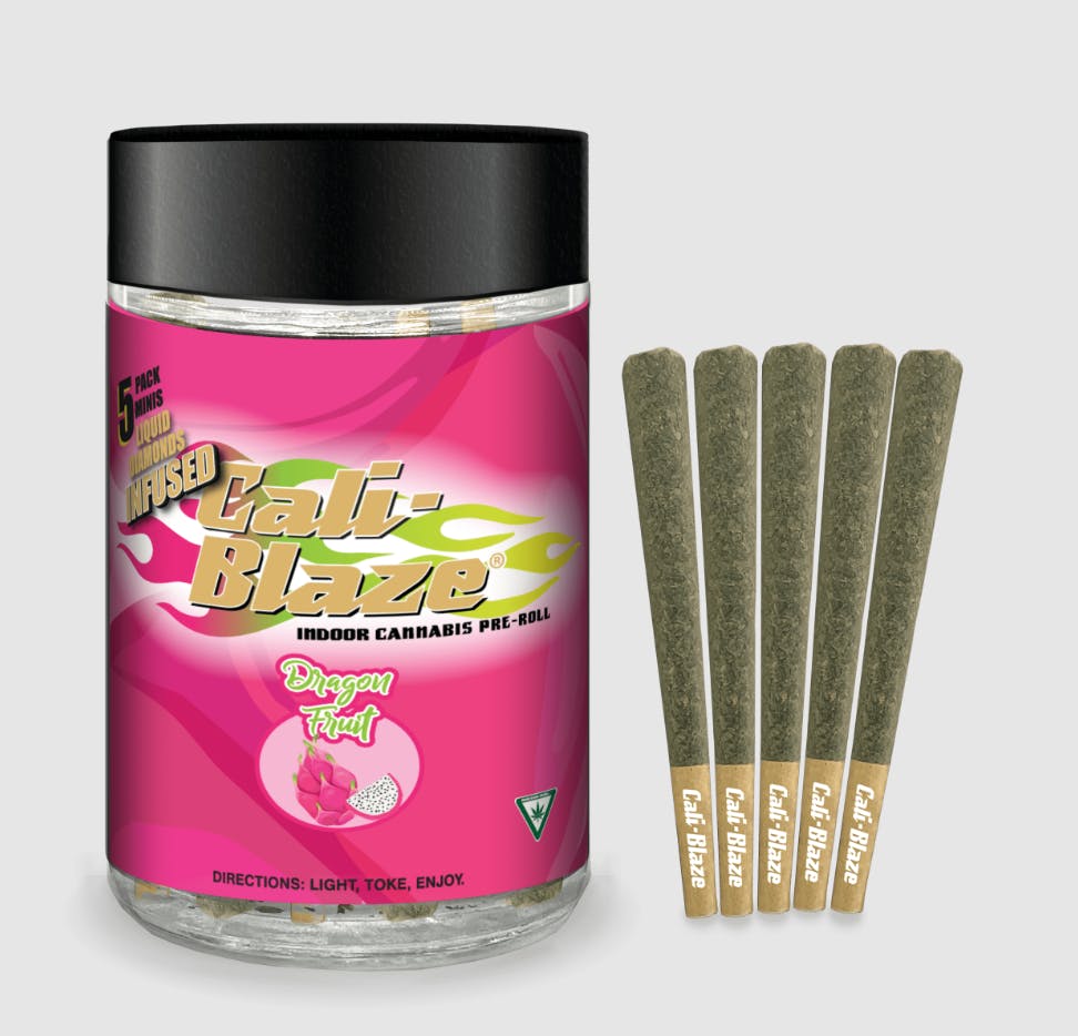 Cali-Blaze | Dragon Fruit | Liquid Diamond Infused Preroll - /5pk