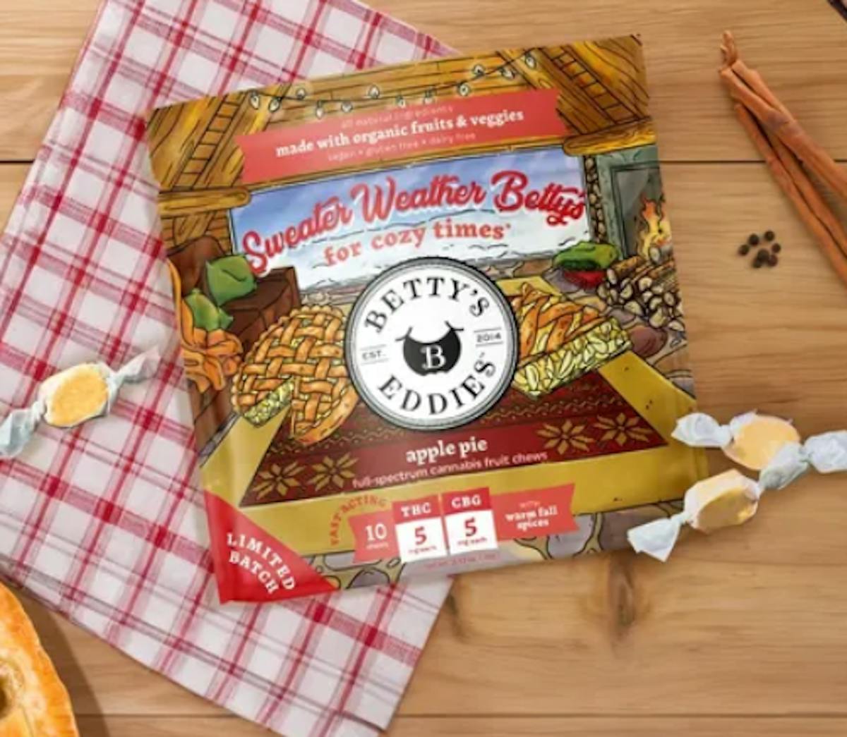 Photo of Betty’s Eddies 1:1 Sweater Weather Betty’s Apple Pie Chews for Cozy Times 50mg 10pk (THC:CBG)