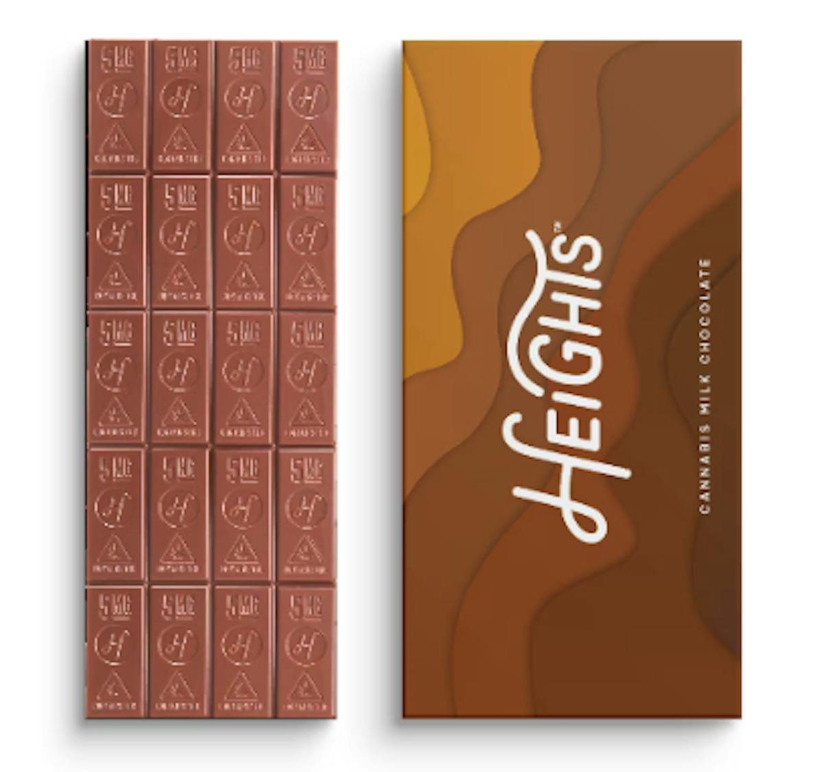 Image of Milk Chocolate Bar – THC 100mg – Heights