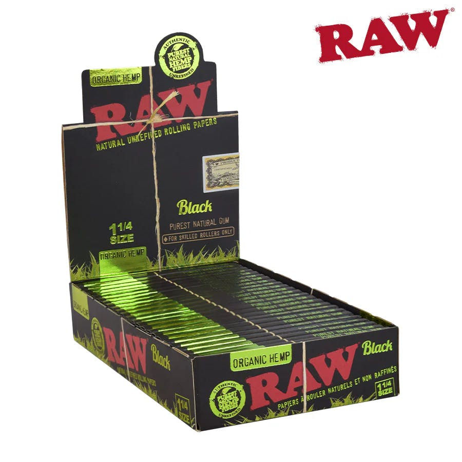 RAW | Papers | 1 1/4 | Organic Hemp | Black
