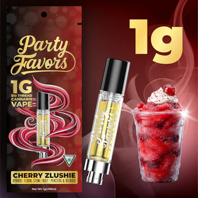 Party Favors - 1g Cart - Cherry Zlushie - CARTRIDGES by Party Favors at King of Budz