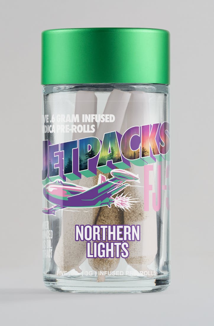 Northern Lights | 5 Pack | FJ-3 Infused Pre rolls | Indica Dominant | Jetpacks