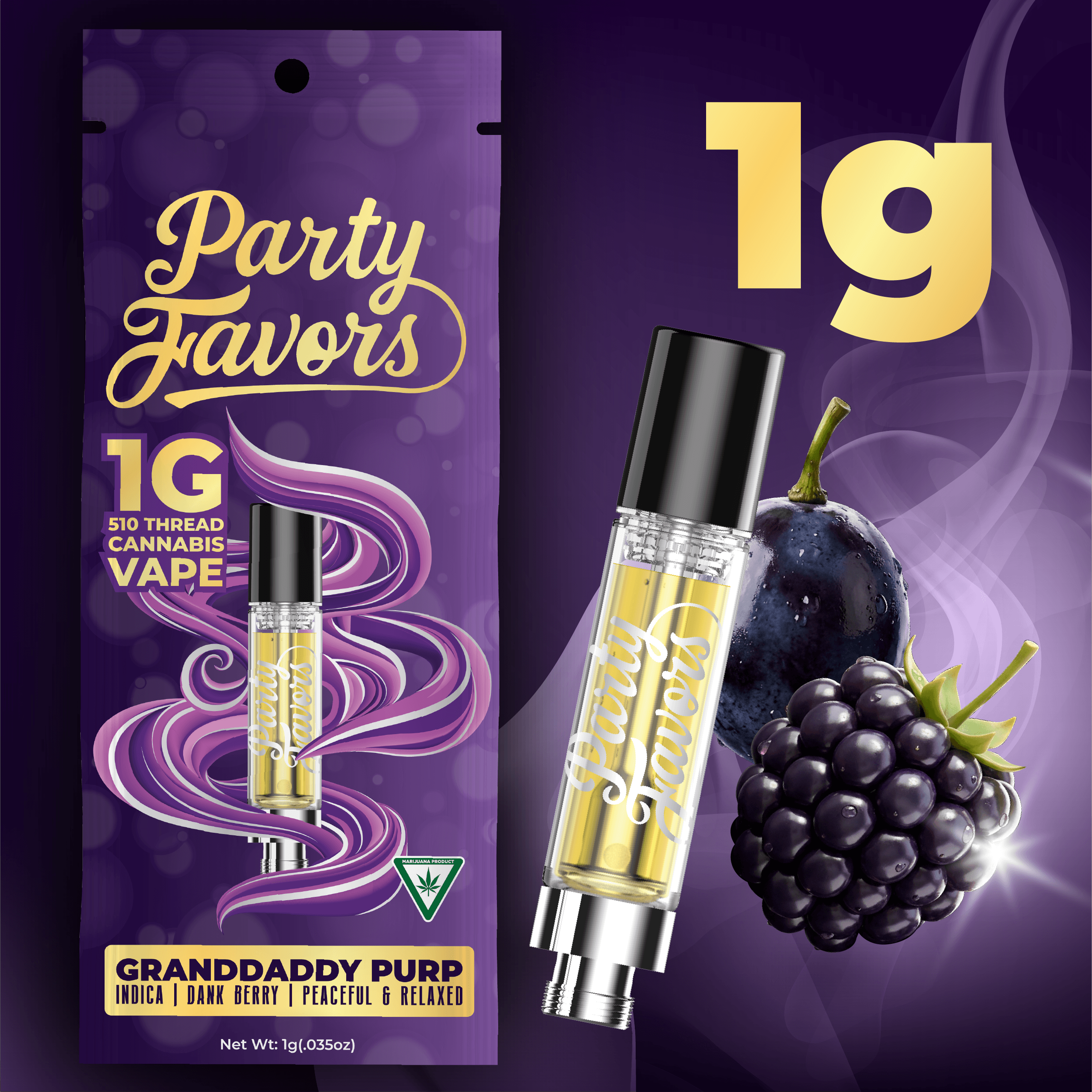 Party Favors - 1g Cart - Granddaddy Purp