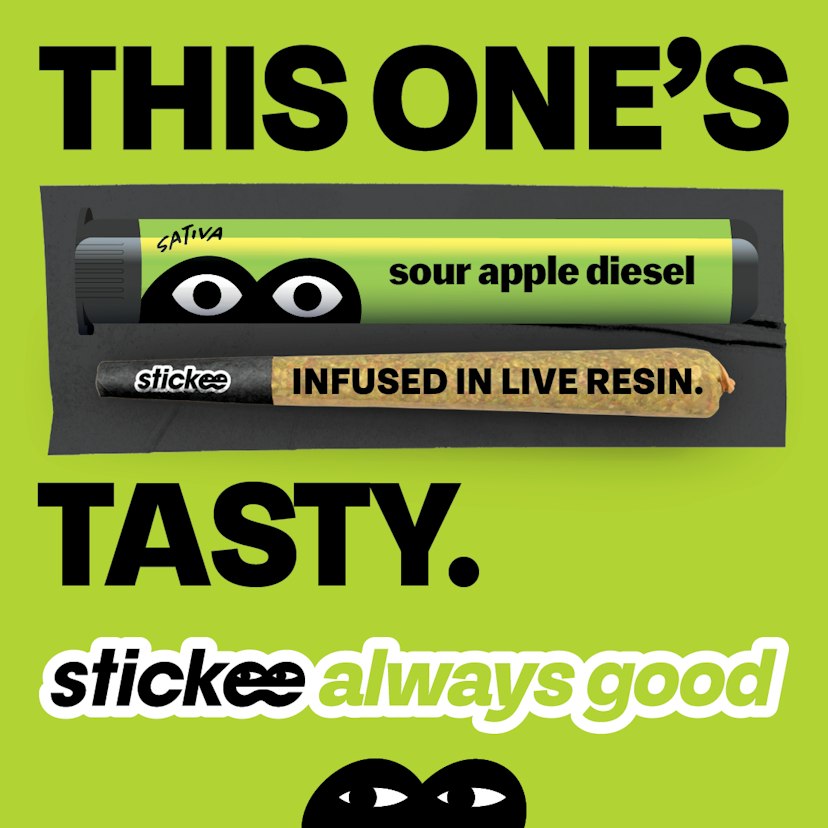 STICKEE | Sour Apple Diesel | 1.2g | Live Resin Infused Pre-Roll