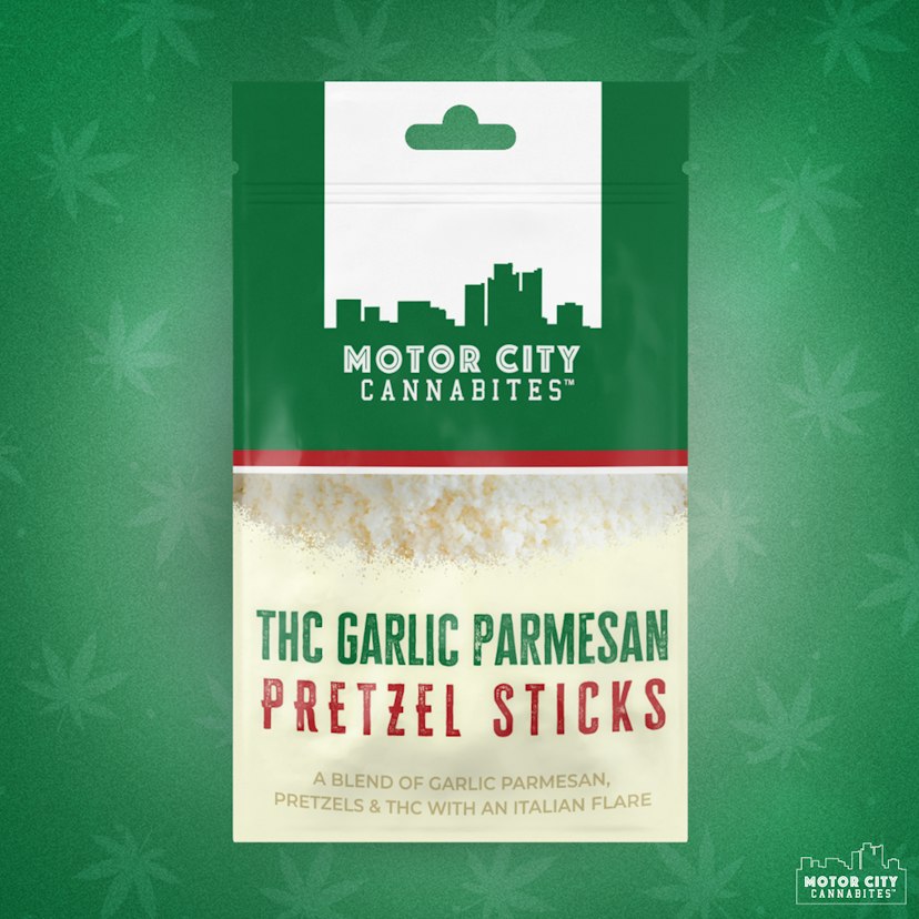 Motor City Cannabites - Garlic Parm  Fast Acting Pretzel Stixx 200mg Snack Edible