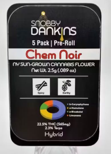 Product: Snobby Dankins | Chem Noir | Pre-Rolls (5 pack)