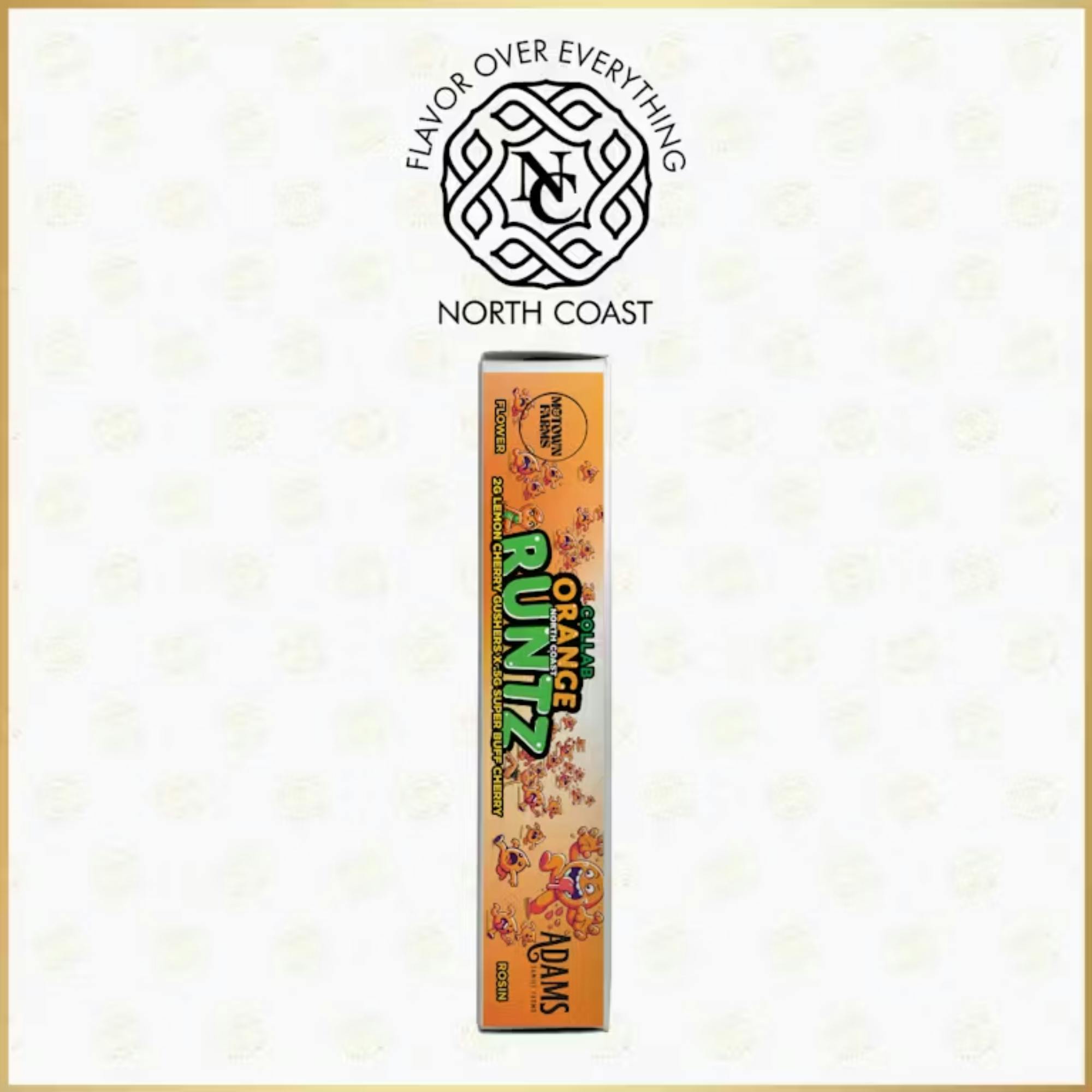 North Coast x Motown Farms x Adams Family - 2.5g Rice Paper Donut Tier 2 - Orange Runtz