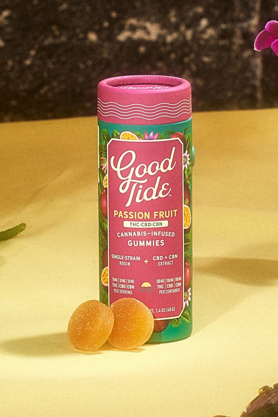 Product: Good Tide | Passionfruit 2:1:1 THC:CBD:CBN Rosin Gummies | 200mg:100mg:100mg
