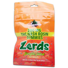 Amnesia - 200mg Zerds Hash Rosin Gummies - Jungle Juice