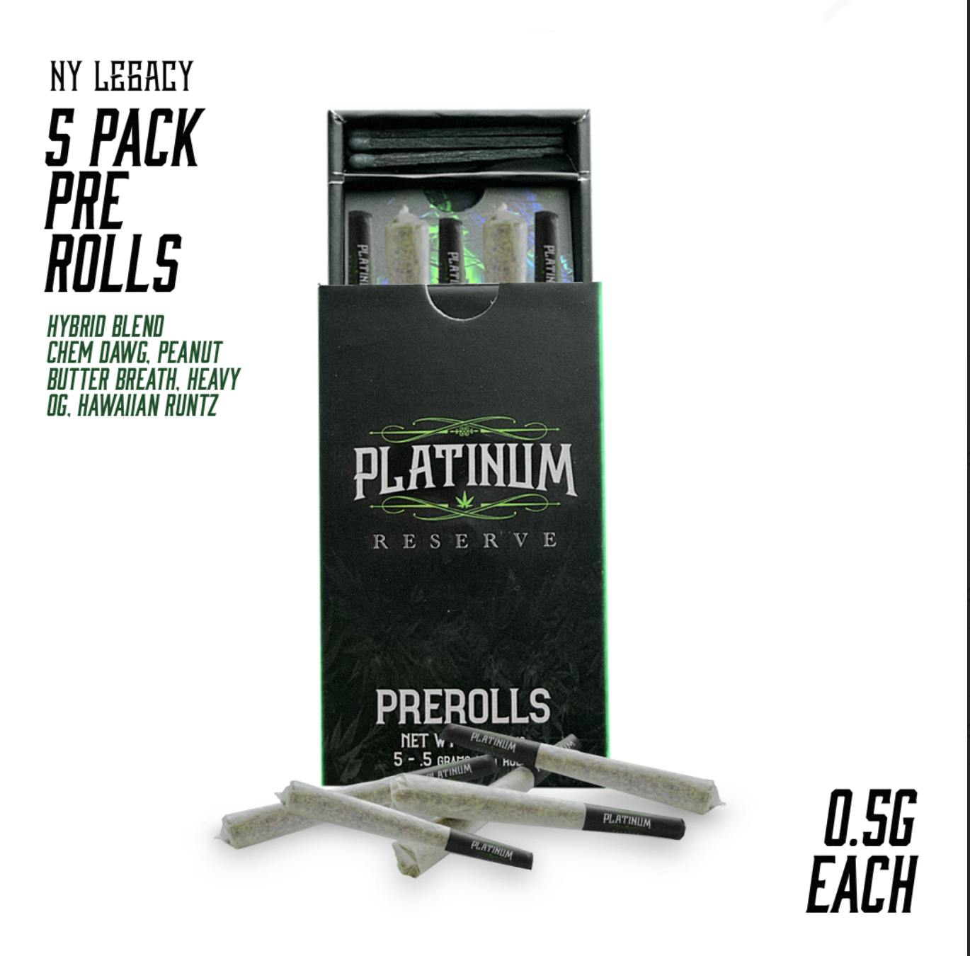 Pre- Roll | Platinum Reserve | Hybrid Blend | 5 pack | 2.5g