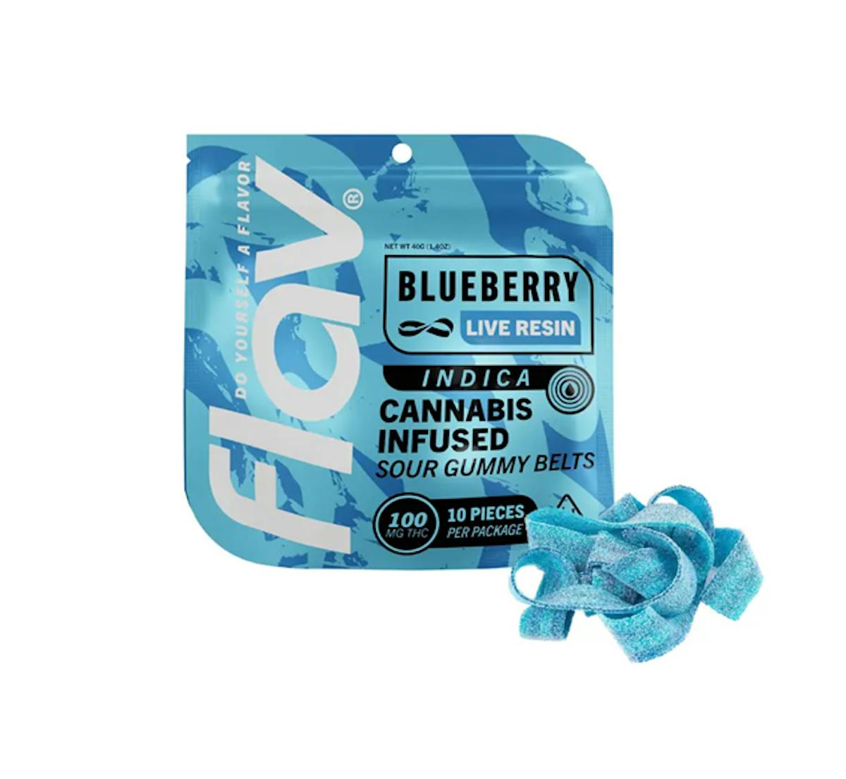 Photo of Flav | Blueberry | Live Resin Sour Gummy Belts