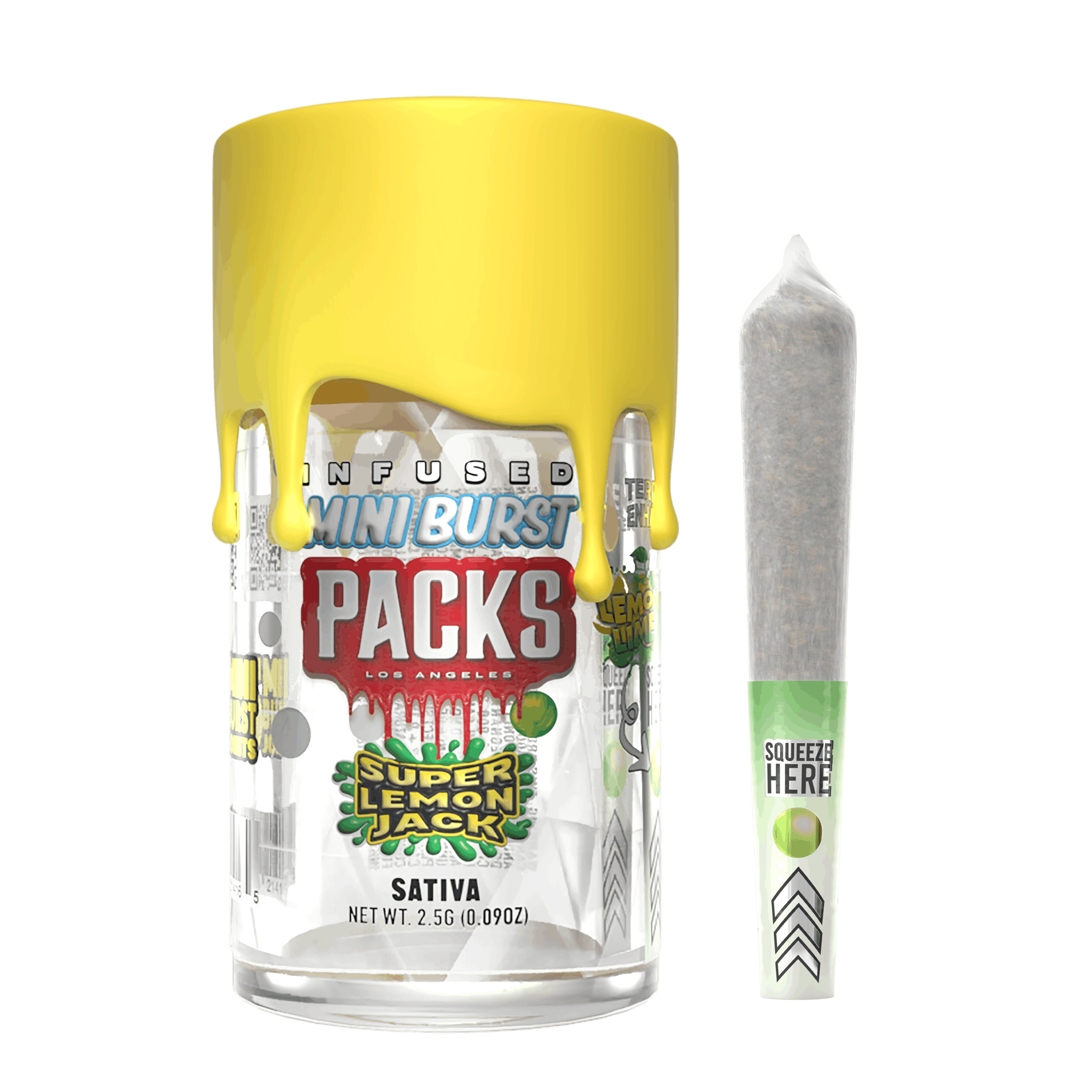 SUPER LEMON JACK | Packs Mini Bursts - 5 Pack Infused Mini Joints | 2.5G