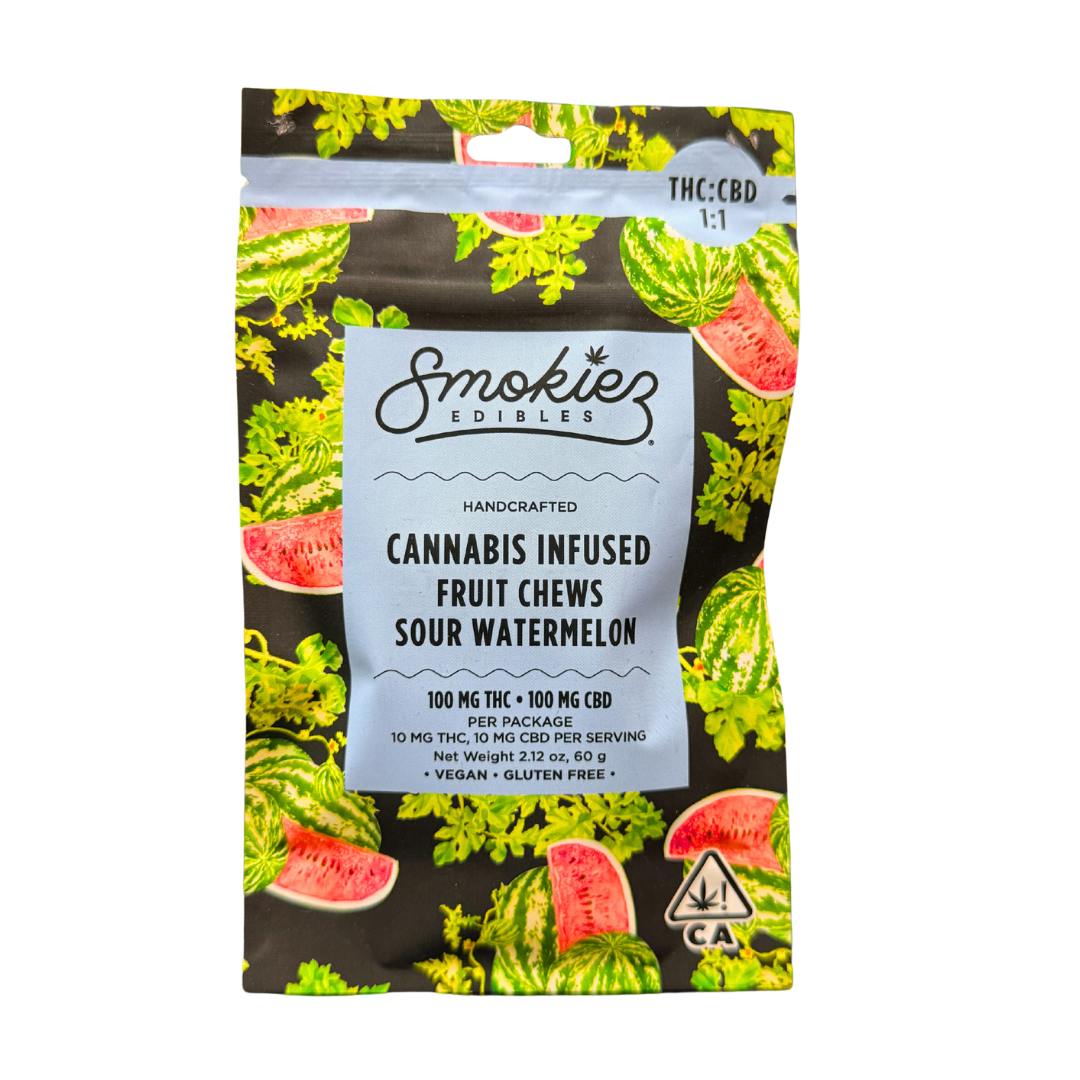 SOUR WATERMELON FRUIT CHEWS (1:1 THC:CBD)