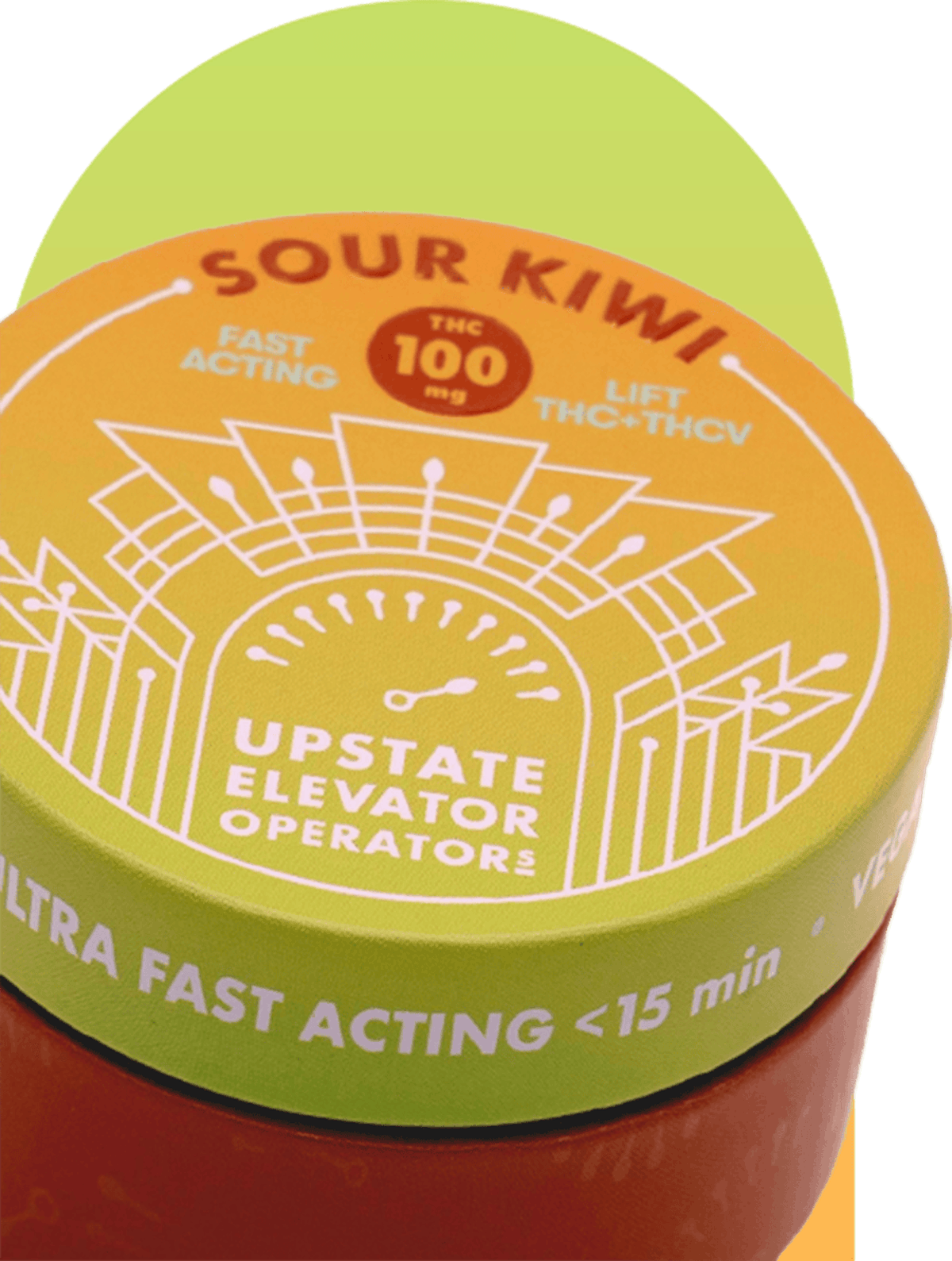 Image of Sour Kiwi | 100mg THC+THCV Fast Acting Gummies