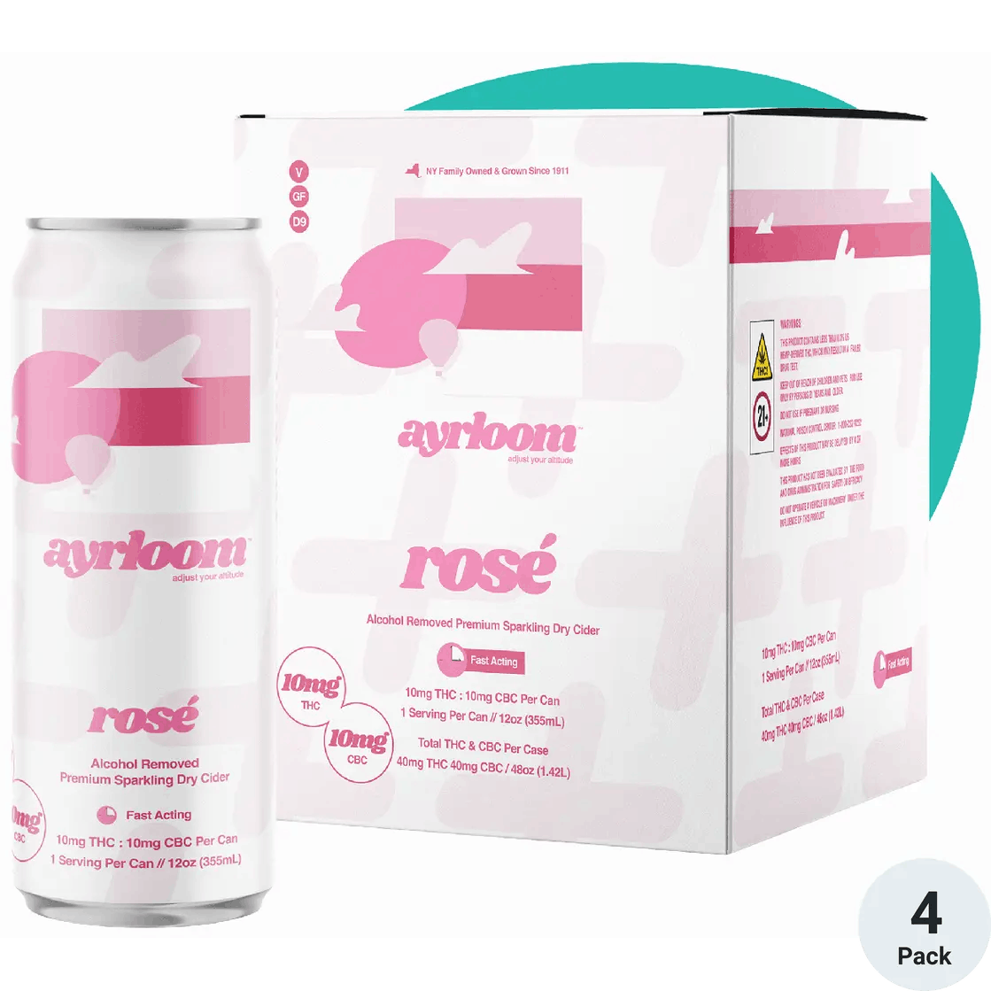 Ayrloom | Rose | 10mg THC : 10 mg CBC | Beverage image 0