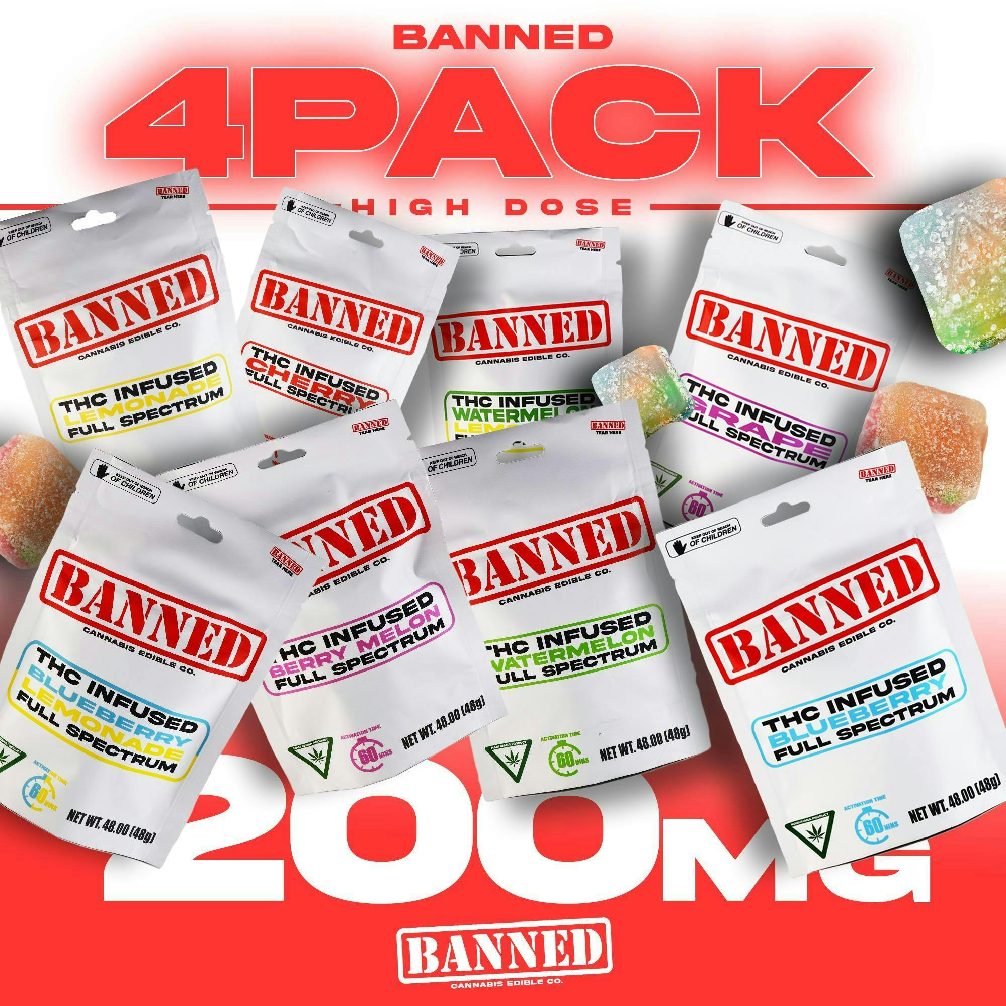 Banned - 200mg Gummies - Paradise Punch