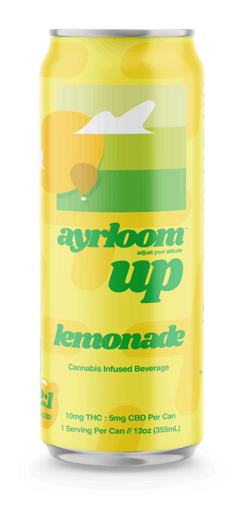 Ayrloom UP | Lemonade | Infused Beverage 2:1 | 10MG THC : 5MG CBD | Singles-1