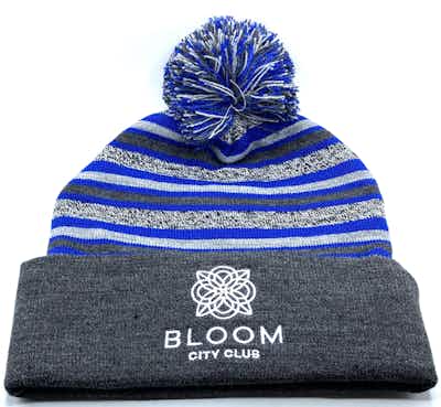 Product: Blue Striped Beanie | Bloom Brand