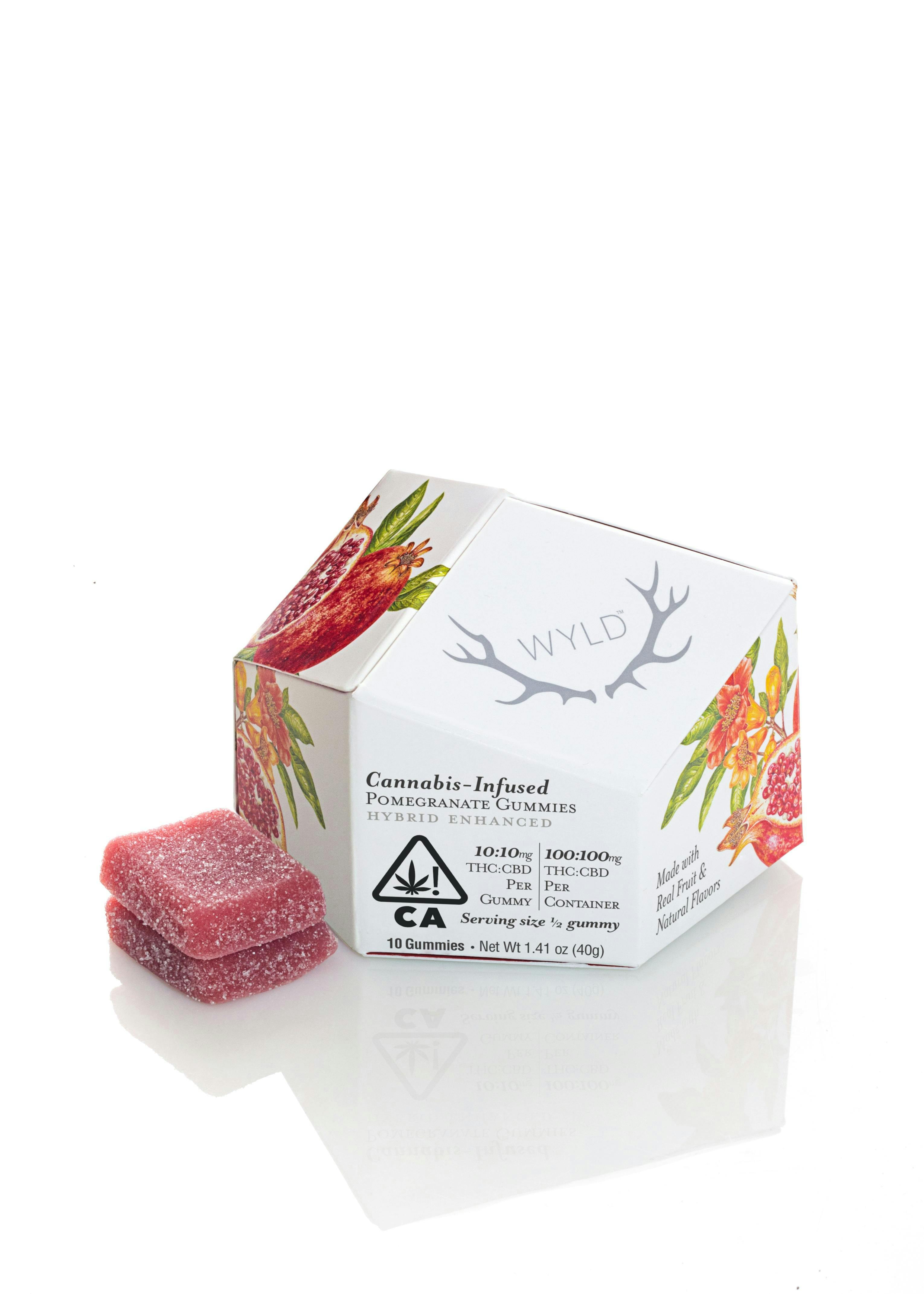 Photo of Pomegranate 1:1 CBD + Hybrid Enhanced Gummies