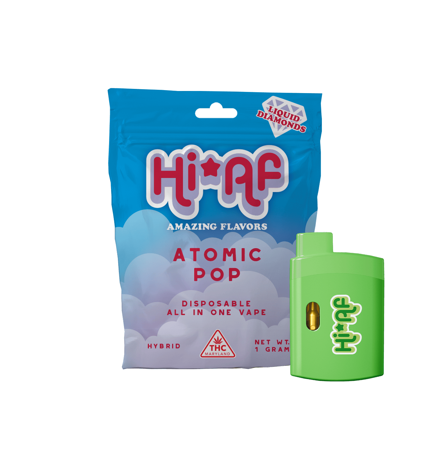 HiAF HiAF | Liquid Diamonds Disposable Vape | Atomic Pop | 1000mg