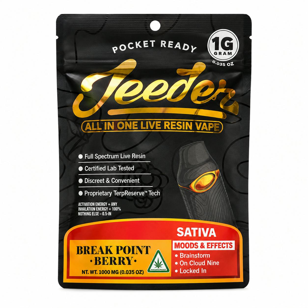 Jeeter - 1g Live Resin Disposable - Break Point Berry