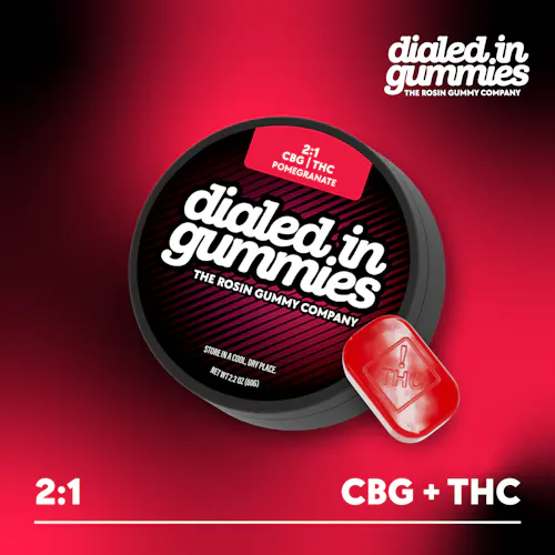 100mg – Pomegranate 2:1  – Rosin Gummies (10pk)-active