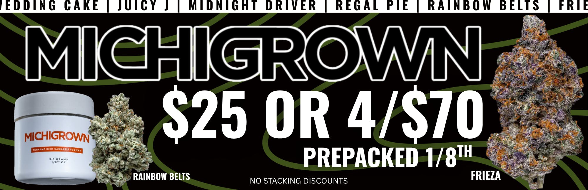 MICHIGROWN PRODUCTS, shop michigrown at olswell, olswell eighths, olswell flower deals