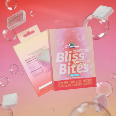 Bliss Bites - 200mg Hash Rosin Chocolate Layered Gummies - Strawberry Shortcake