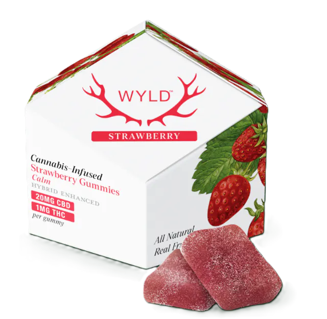 Wyld Gummies Strawberry 20 CBD : 1 THC 10pk/10mg (hybrid, 0.28g)