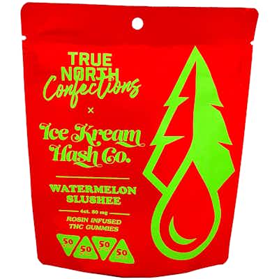 Product: True North Confections x Ice Kream Hash Co. | Watermelon Slushee Hash Rosin Gummies 4pc | 200mg