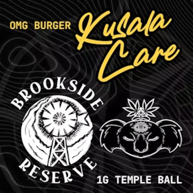 Brookside x Kusala Brookside Reserve x Kusala Care Live Rosin Temple Ball OMG Burger 1g (indica hybrid)
