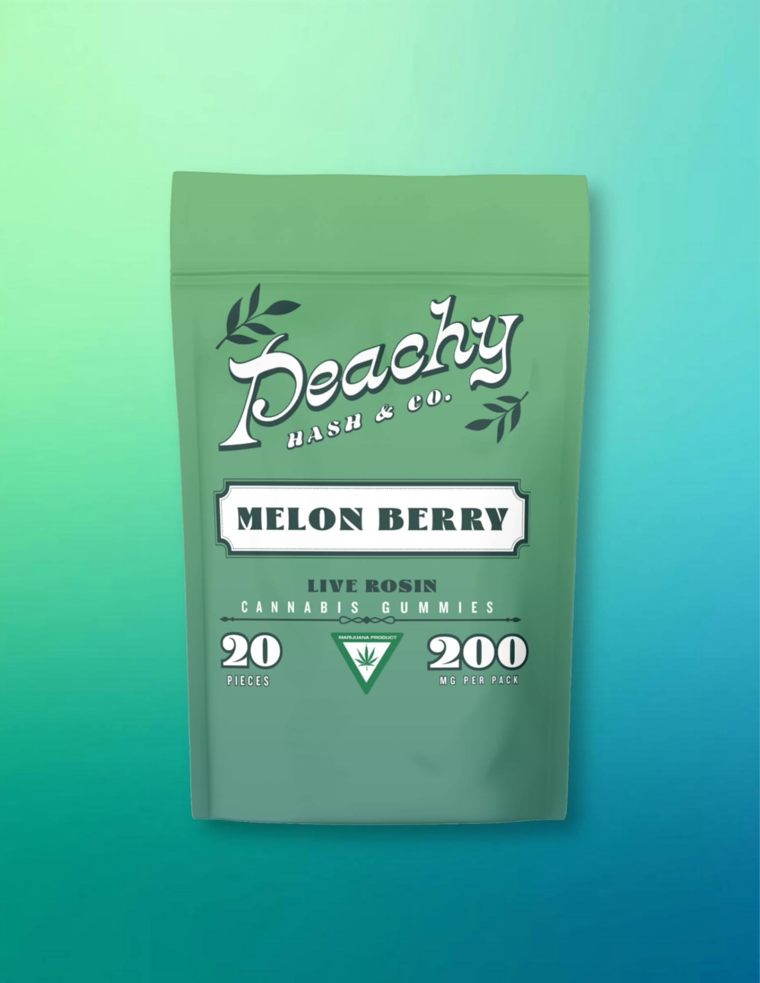 Peachy Hash & Co - 200mg Live Rosin Gummies - Melon Berry