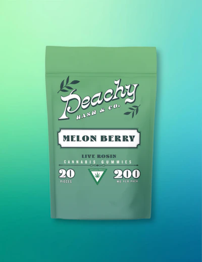 Peachy Hash & Co - 200mg Live Rosin Gummies - Melon Berry
