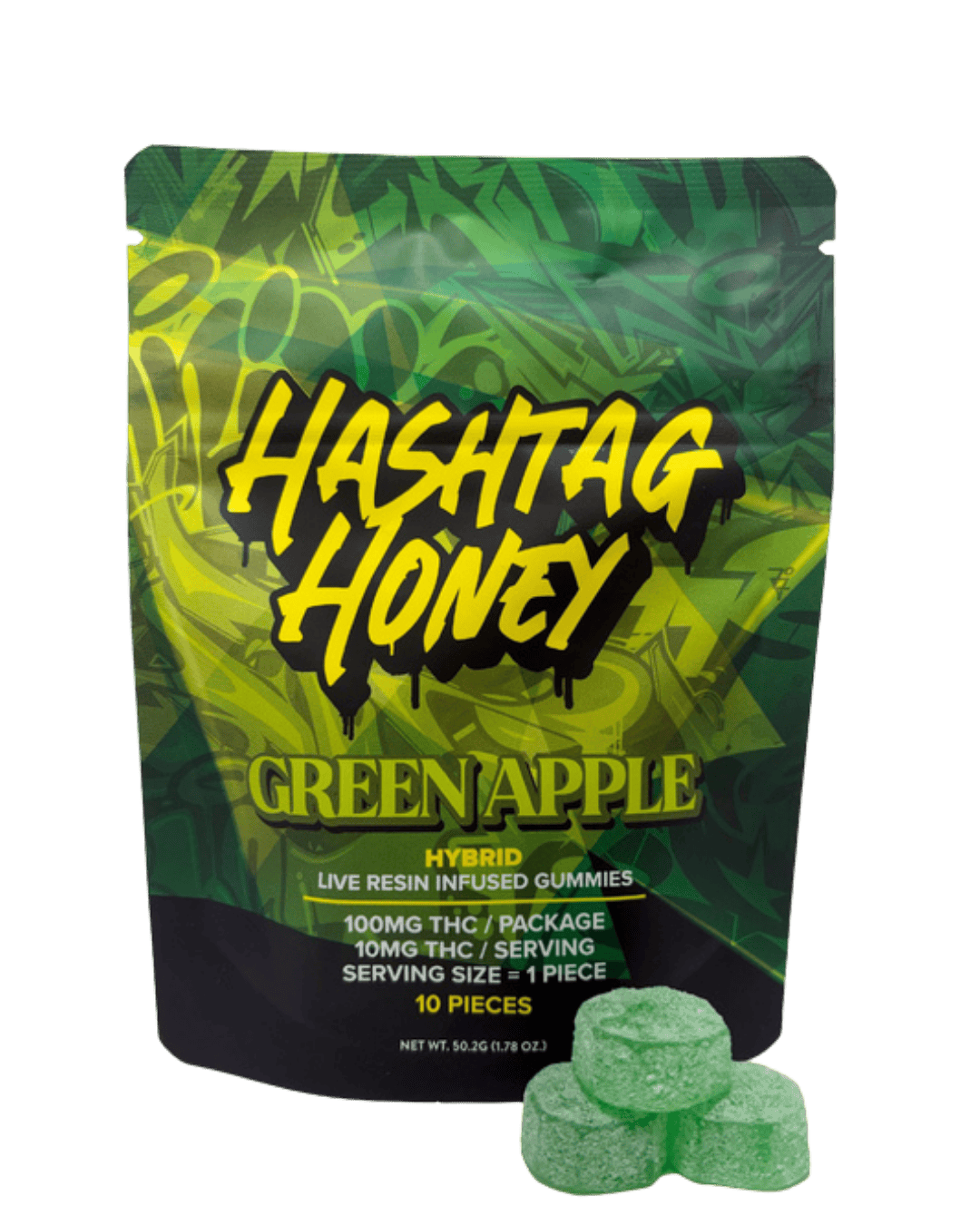 Hashtag Honey - Green Apple Gummies - 100mg by Hashtag Honey