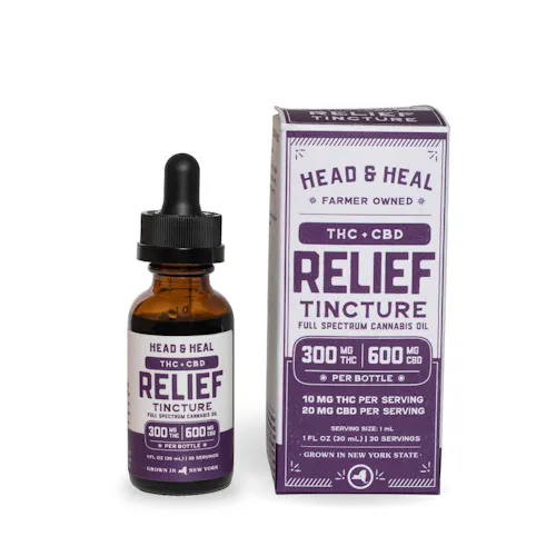 Head & Heal | Relief Tincture | 10mg:THC 20mg:CBD/Dose | 1 fl oz-1