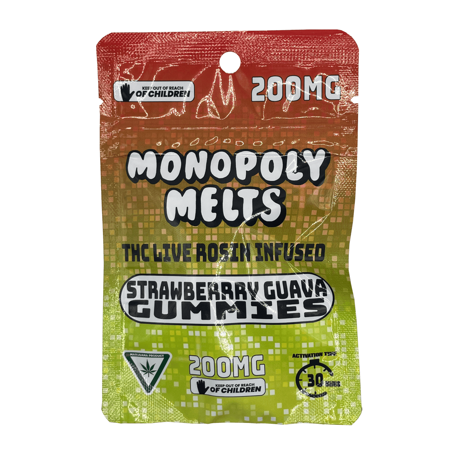 Product: Monopoly Melts | Live Rosin Gummies - 200mg - Strawberry Guava
