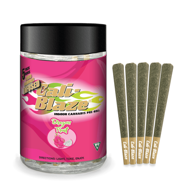 Cali-Blaze - 5-Pack .7g Infused Prerolls - Dragon Fruit