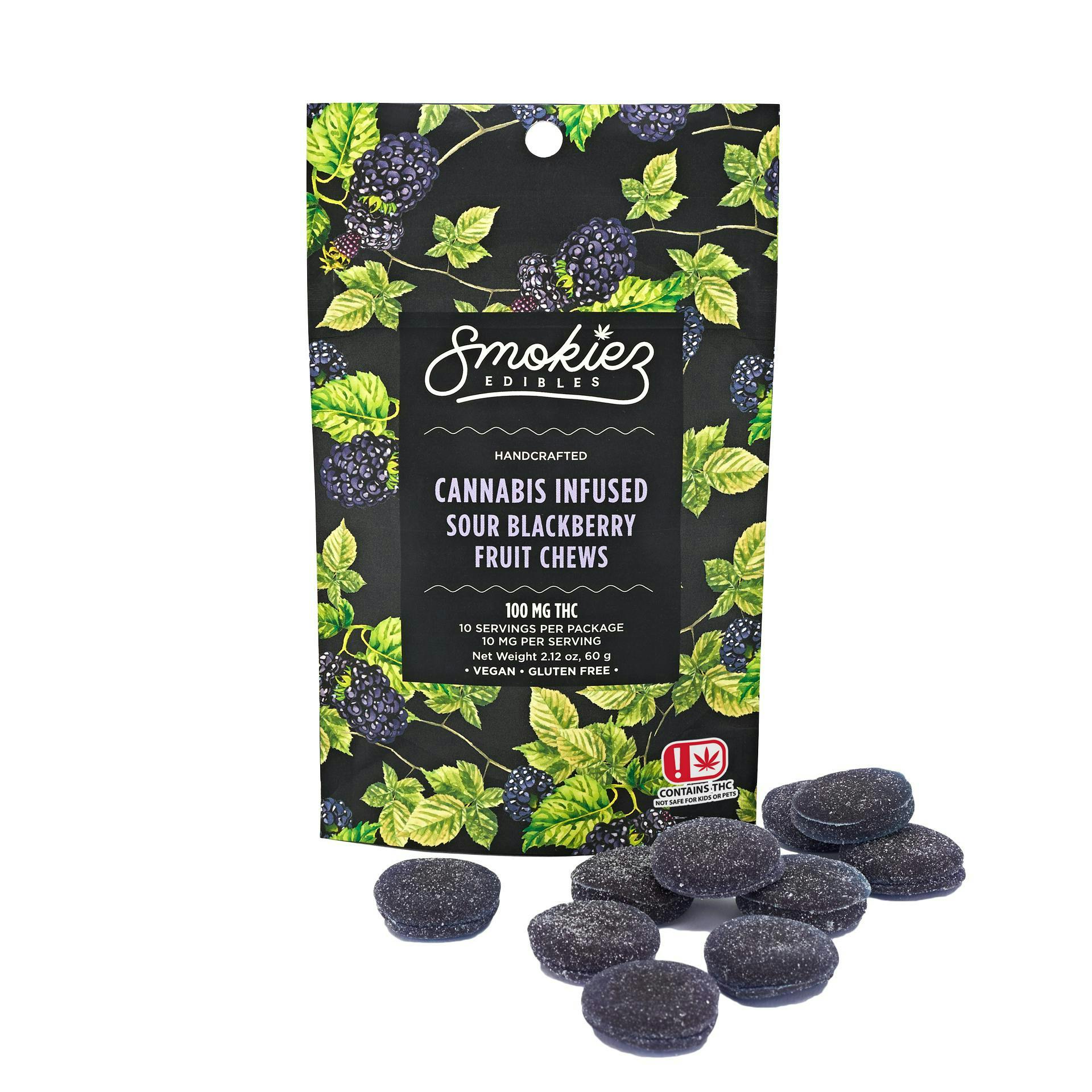 Smokiez Sour Blackberry Gummy 10ct 100mg Cookies San Diego