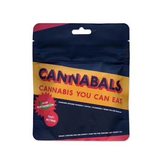Cannabals | Sour Watermelon | 10pk Gummies (10 x 10mg) | 100mgCannabalsSativaTHC: 0.23%CBD: 0.01%Buy Any Vape And Get 10% OFF On Any Edible