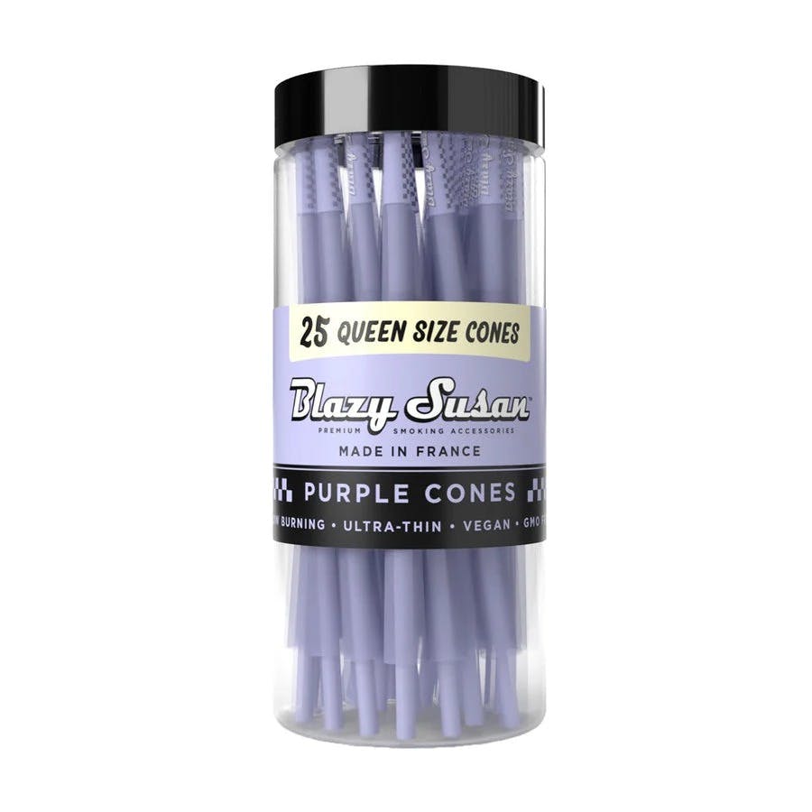 Blazy Susan – Purple Pre Rolled Cones, Queen Size 25ct Jar