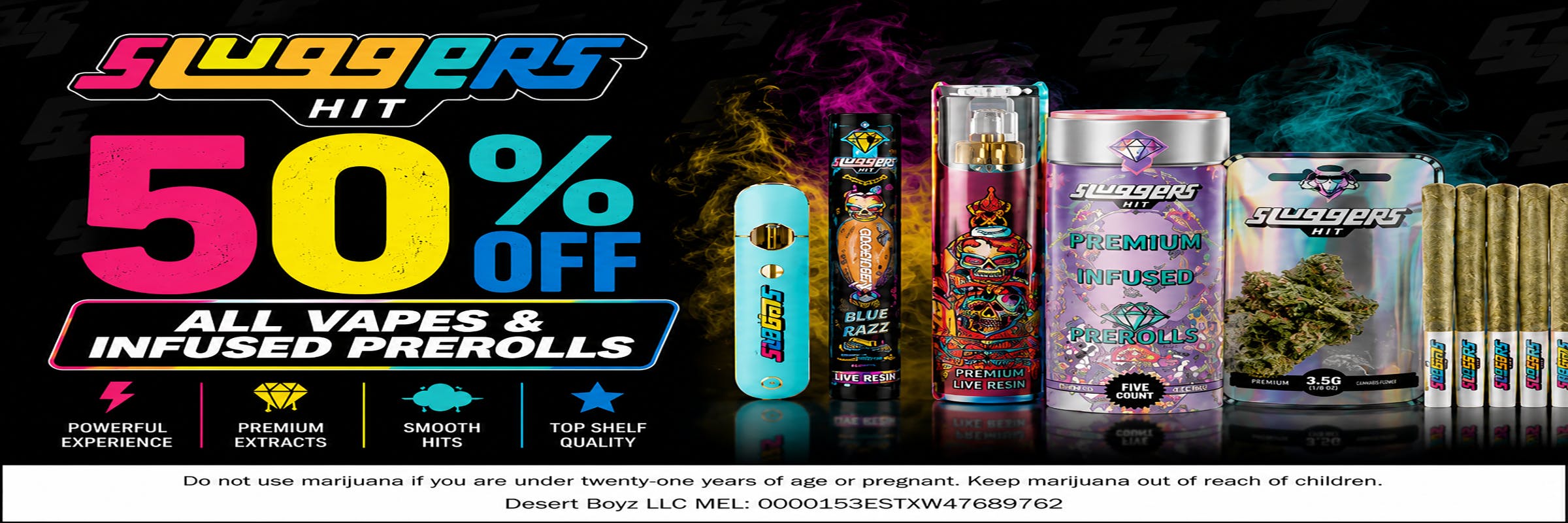 50% OFF | 2g XXL Vape - Infused Prerolls | Slugger