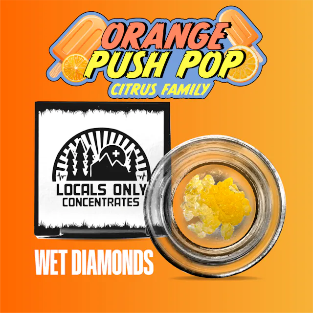 Locals Only Wet Diamonds Orange Push Pop 1g (sativa hybrid)